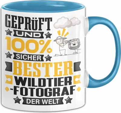 Produktbild von Wildtierfotograf Geschenk Lustiger Spruch für Wildtierfotograf Geschenkidee Bester Wildtierfotograf Der Welt (Blau)