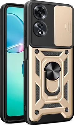 Produktbild von Hülle für Oppo A60 Magnetische Ring Ständer Halter Dia Kameraschutz TPU Bumper Silikon Schutzhülle Gold