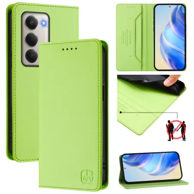 Obrázek produktu pro Kožené pouzdro pro Xiaomi Redmi 15 5G/4G, flipové pouzdro s přihrádkami na karty, peněženkou a stojánkem Zelený