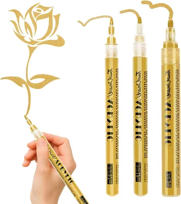 Obrázok produktu pre Zlaté perá 3 kusy, vodotesné, pre DIY projekty, 0.7, 1.0, 2 mm