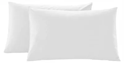 Image de Taie d'oreiller - Coton - Blanc - Lot de 2 - 48 x 74 cm - Fermeture à enveloppe