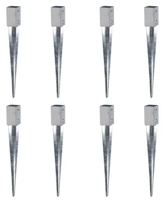Immagine prodotto di Boccola da incasso a battuta Alberts 8 x per pali quadrati in legno, 61 x 61 mm, lunghezza 750 mm, zincata a caldo, da cementare