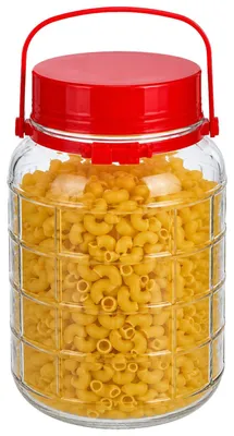 Produktbild von Alessandro XXL Lebensmittelbehalter - Glas - 3 liter - Verschlussdeckel und Griff - transparent