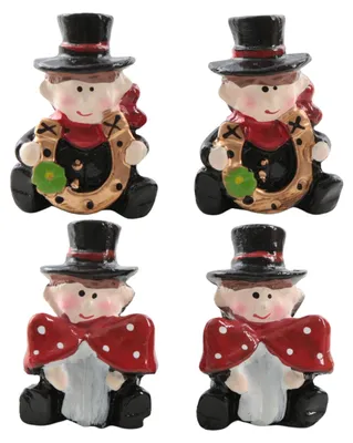 Glücksbringer Schornsteinfeger, 4 Stück, 4 cm, Polyresin