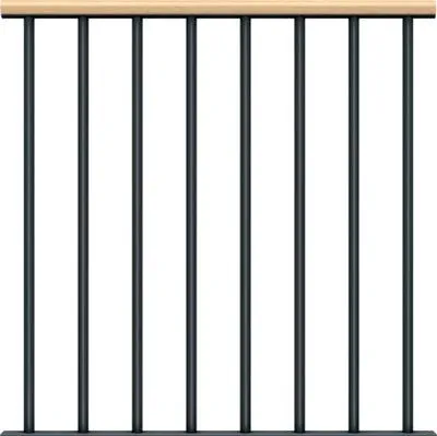 Produktbild von Pertura Einzelstab-Brüstungsgeländer für Mittelholmtreppe Spiros, Chiron, Vaia Erweiterungsset, Handlauf Ahorn, Geländer