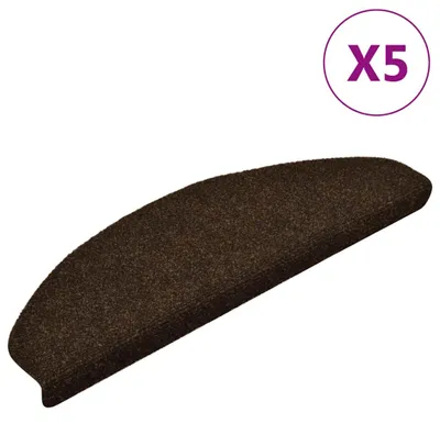 Immagine prodotto di vidaXL Tappetini autoadesivi 5 pezzi 65x21x4 cm Marrone Semicircolare Grande