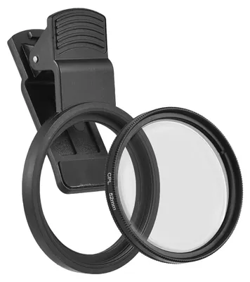 Obrázek produktu pro 52 mm CPL filtr pro objektivy telefonních fotoaparátů, nasazovací polarizační filtr s klipem na objektiv telefonu, náhrada pro iPhone 15/14/13/12/11 a další chytré telefony, pro digitální zrcadlovky Canon Nikon Sony