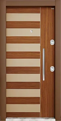 Produktbild von Braune Wohnungstür Designer Streifentür Robuste Hotentüren Türen