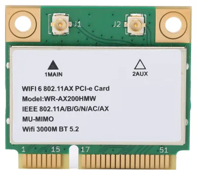 Produktbild von Annadue Drahtlose WiFi Karte, AX200HMW 2.4G/5G Dual Band Wireless Netzwerkkarte, 2974M WiFi6 Bluetooth 5.2 PCI-E Wireless Karte, 802.11 A/B/G/N/AC/AX für Laptop