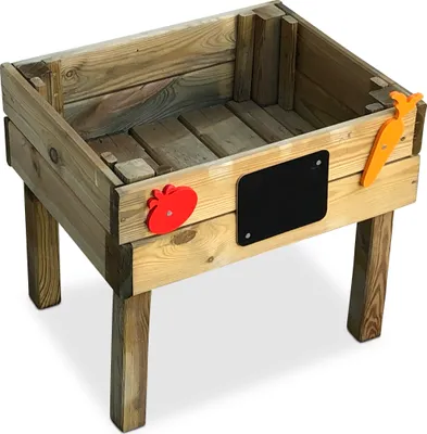 Produktbild von Kinder-Hochbeet Holz 50x40x45 cm inkl. Zubehör, grün imprägniert