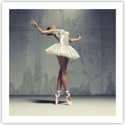 Produktbild von Poster - Poster ohne Rahmen - Ballerina Weiß Wand - 60x60 cm - Wand Bild - Wanddeko - Wandbilder - Kunstposter - Wandposter - Bilder - Kunstdruck - Wanddekoration - Wandbild - P2XAC60x60-4344