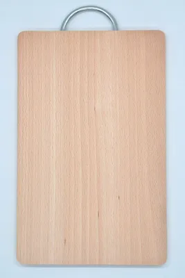 Produktbild von Holz Schneidebrett mit Griff aus Metall 23,5x15,5 cm Küche