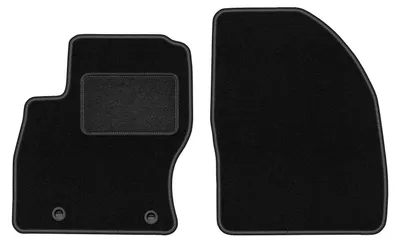 Obrázek produktu pro Přední velurové autokoberce na míru pro Ford Focus MK2 (2004-2011, kombi, sedan, hatchback) černé, sada 2 ks, s úchyty