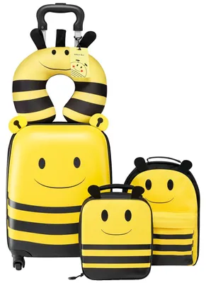 Imagen del producto de Conjunto de 5 maletas para niños VEVOR, de 457,2 mm, con maleta rígida, carrito infantil, mochila, almohada para el cuello, lonchera y accesorios para maleta. Set de maletas para niños y niñas, ideal para viajes y vuelos