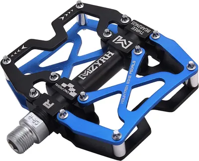 Image de Pédales de VTT, 9/16 de pouce, en aluminium, avec 3 roulements, antidérapantes, pour vélos