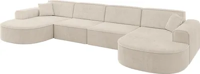 Produktbild von ALTDECOR Ecksofa in U-Form  MARI-U2 - 388x171x79,5 cm  Beige -  Corner Sofa Bett Eckcouch Couch L-Form Wohnlandschaft  Cauchsofa
