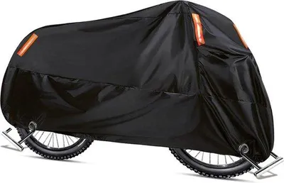 Zdjęcie produktu dla Pokrowiec na rower Unyqoos®, wymiary 200×70×110 cm, wodoodporny i odporny na wiatr, wykonany z tkaniny Oxford 210D/210T z powłoką PU, z otworem na zamek i elementami odblaskowymi