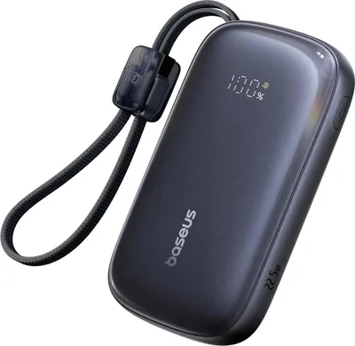 Zdjęcie produktu dla Przenośna bateria zewnętrzna Baseus EnerFill FC21 Qpow3 Ultra, 20000 mAh, 22,5 W, czarna, 122,4 x 69,9 x 32,4 mm