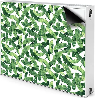Produktbild von Magnet Heizkörper-Abdeckung Verkleidung Abdeckung Heizkörperabdeckung 80x60 cm - Blätter, tropisch