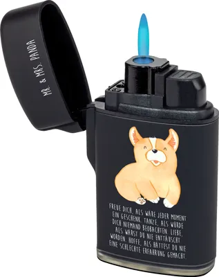 Produktbild von Mr. & Mrs. Panda zigarettenanzünder Corgie - Schwarz - Geschenk, Gasfeuerzeug, Corgi, Feuerzeug, Sprüche, sturmfeuerzeug, Hund, Feuerzeuge, Spruch, Zünder, Lebensfroh