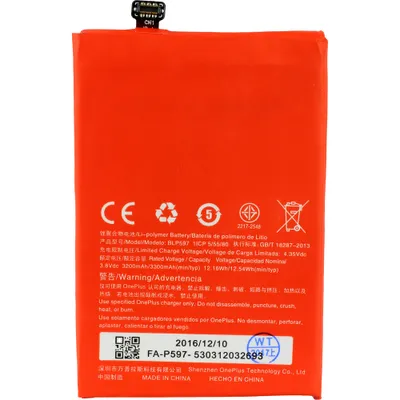 Obrázok produktu pre Originálna batéria OnePlus pre OnePlus 2, typ BLP597, 3200 mAh, 3,8 V