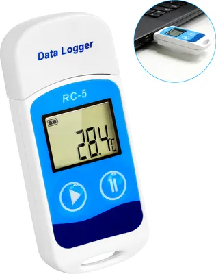 Obrázek produktu pro Záznamník teploty USB s LCD displejem | 32000 záznamů | Vodotěsnost IP67 | Přesný záznamník dat pro chladírenské řetězce a průmysl