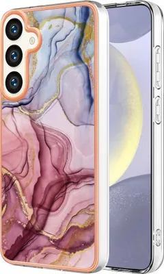 Image de Étui pour Samsung Galaxy S25 FE : étui en silicone TPU à motifs, coque de protection antichoc, couleur or rose