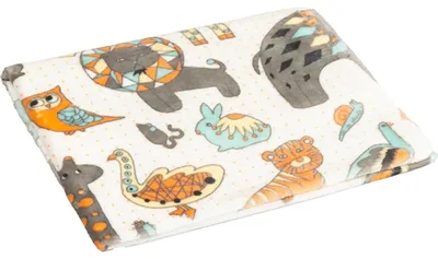 Zdjęcie produktu dla Kocyk dziecięcy ELLA – 75 x 100 cm – biały, beżowy, niebieski