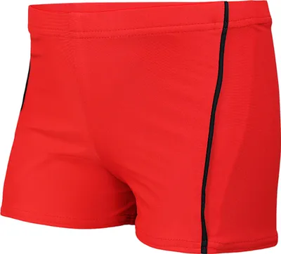 Produktbild von Aquarti Jungen Badehose Gestreift mit Motiven, Farbe: 022 Rot/Schwarz, Größe: 134