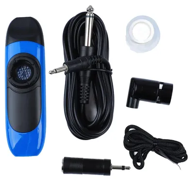 Productafbeelding van Elektrische Kazoo, 11 cm, professionele, kleine en draagbare set van hars met een pickup voor optredens, blauw