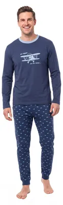 Imagen del producto de Pijama de algodón para hombre de Kisses&Love, modelo KLP4, con mangas largas