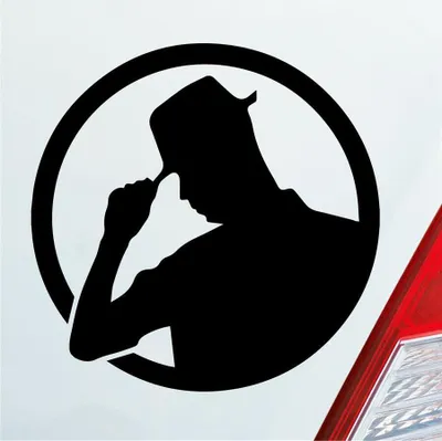 Produktbild von Auto Aufkleber Gentleman Mann Man Tuning JDM 10x10 cm Schwarz Matt Sticker Heckscheibenaufkleber