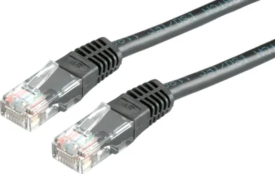 Produktbild von ROLINE Patchkabel Cat.5e (Class D) UTP, PoE, schwarz, 1 m