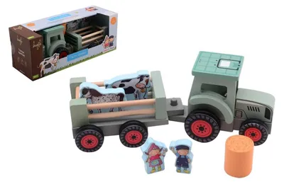 Immagine prodotto di Trattore giocattolo in legno Johntoy con accessori Fien & Teun