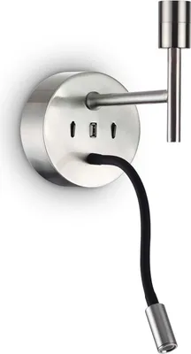 Imagen del producto de Apliques de pared, juego de dos, metal cromado, dos bombillas E27