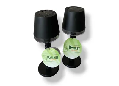 Produktbild von Solar Tischleuchte Kynast 2er Set Schwarz 21,5 cm Balkon Terrasse Deko Lampe