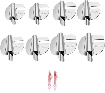 Produktbild von NTHProducts – Rollsaum-Fuß – 8 Stück – Einfache Anwendung – Silber – Nähfuß – Für präzises und professionelles Finish – Geeignet für verschiedene Nähmaschinen…