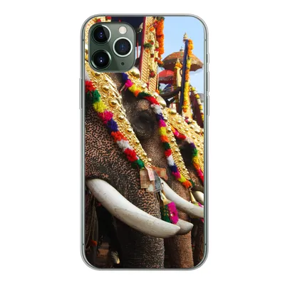 Produktbild von MuchoWow® Handyhülle Schutzhülle Hülle für iPhone 11 Pro Max Elefant - Parade - Tiere Silikon Softcase Handy Hülle - Schutz