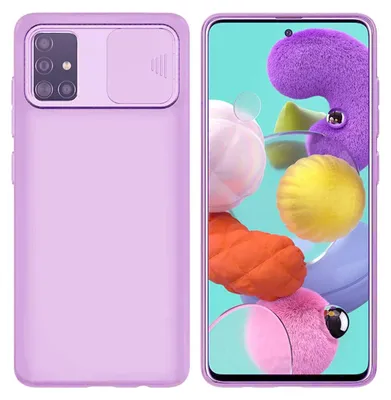 Image de cofi1453® Protection à 360 degrés CamShield Silicone Cover Case Slim Handy Cover Housse de protection avec protection caméra pour Samsung Galaxy A51 (A515F) Violet