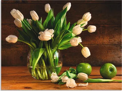 Produktbild von ARTland Wandbild Alu für Innen & Outdoor Tulpen in Glasvase Größe: 40x30 cm