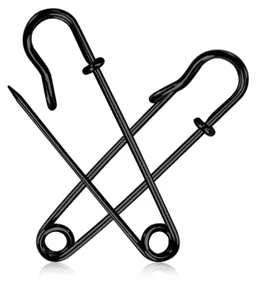 Produktbild von 20 große Sicherheitsnadeln, 90 mm, Metall, für Dekorationsprojekte (Schwarz)