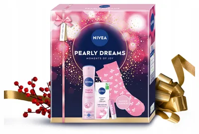Produktbild von Nivea Pearly Dreams: 72H Antitranspirant, Feuchtigkeitscreme, Lippenpflegeset