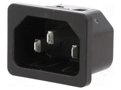 Productafbeelding van 1x Aansluitconnector: voor AC-stroomtoevoer, stopcontact 10A, artikelnummer 6100.4120, mannelijke aansluiting