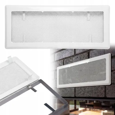 Immagine prodotto di Griglia di ventilazione per camino 16 x 45 cm, metallo, verniciata di bianco
