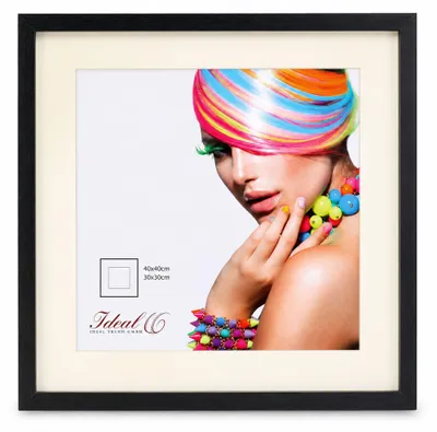 Produktbild von 3D Objektrahmen Holz Bilderrahmen quadratisch Wanddeko Collage Poster Fot Rahmen - Farbe: Schwarz | Format: 40x40