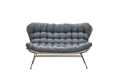 Productafbeelding van Libelle 2-zits bank natural rotan/mystic grey Garden Impressions