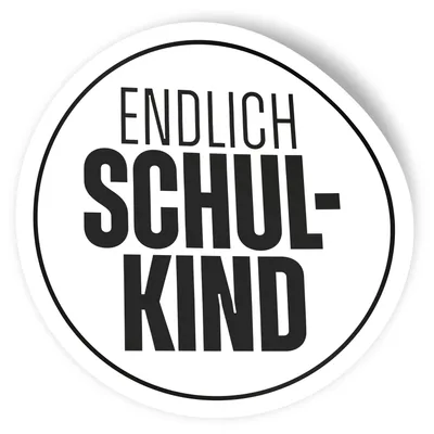 Produktbild von itenga 10x Aufkleber Sticker "Endlich Schulkind" rund 14cm - weiss