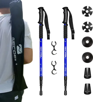Produktbild von INF Faltbare Wanderstöcke – 2er-Pack Blau