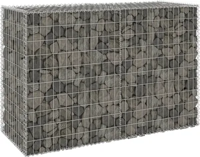 Produktbild von "im Angebot" Gabionenwand mit Abdeckung Verzinkter Stahl 150x60x100 cm - Metallzäune CC785