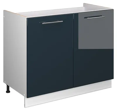 Obrázek produktu pro Skříňka pod dřez Vicco Fame-Line Tmavě modrá s vysokým leskem/Bílá 100 cm bez pracovní desky, Model 61591